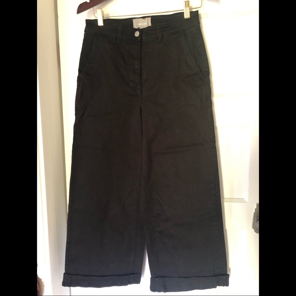 Everlane wide leg trousers size 8 black